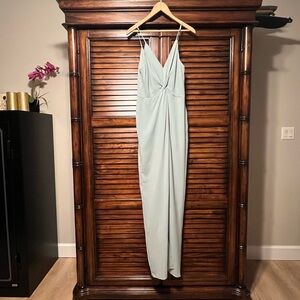 NWT Elegant Joanna August Sage Lined Maxi Dress Size 12 Prom, Bridesmaid, Formal